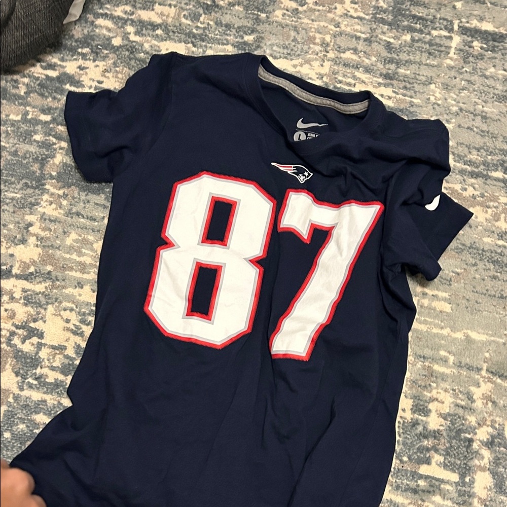 Nike Kids Dark Blue Jersey with White and Red Accents